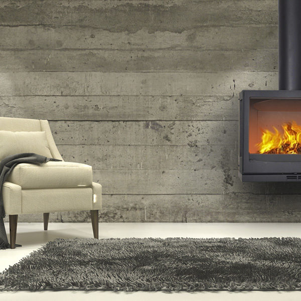 Modern Gold Colored Chair in Empty Room